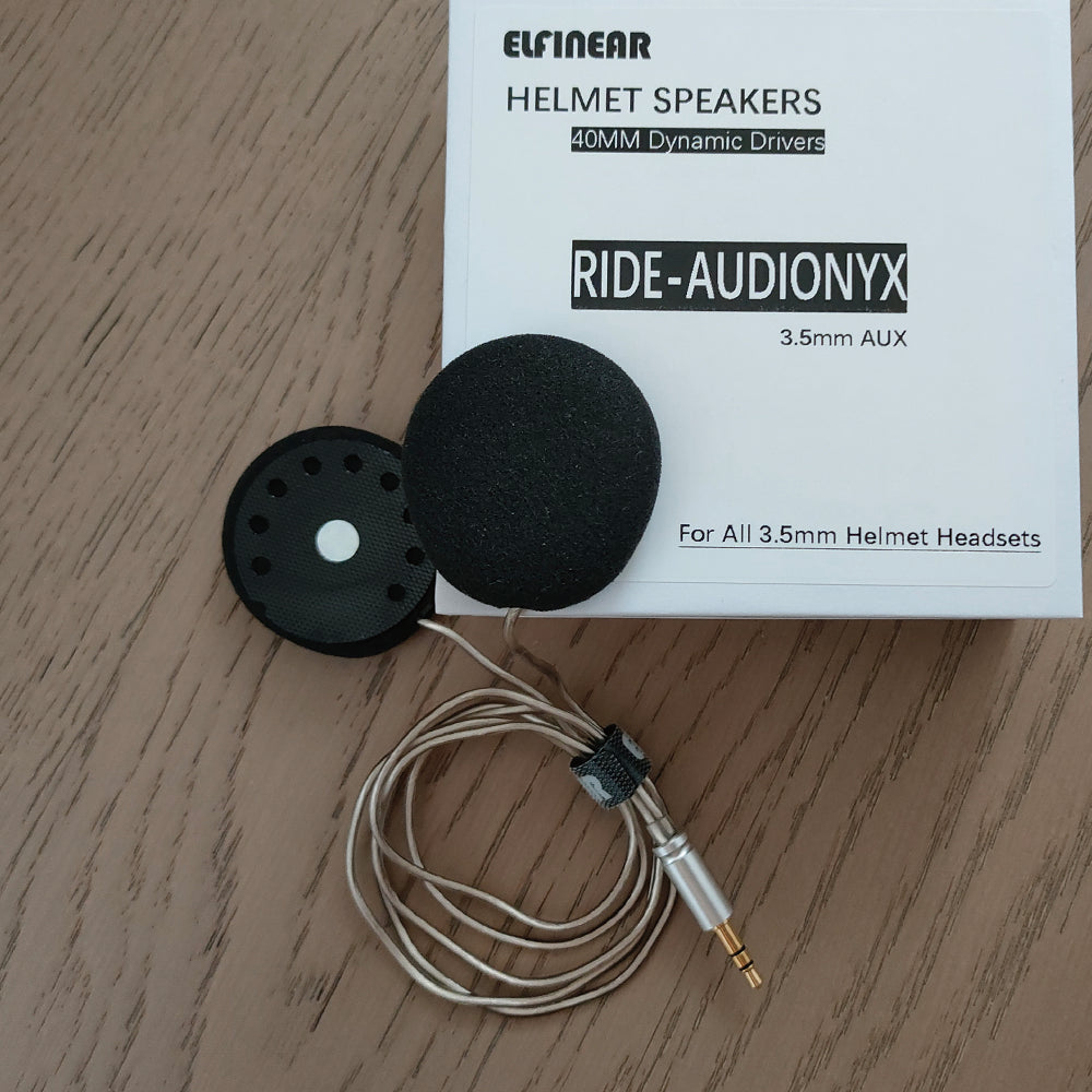 ELFINEAR RIDE-AUDIONYX Helmet Speaker - Premium Sound for Enthusiasts 3.5mm AUX for Cardo, Sena, Vimoto & 3.5mm Headsets