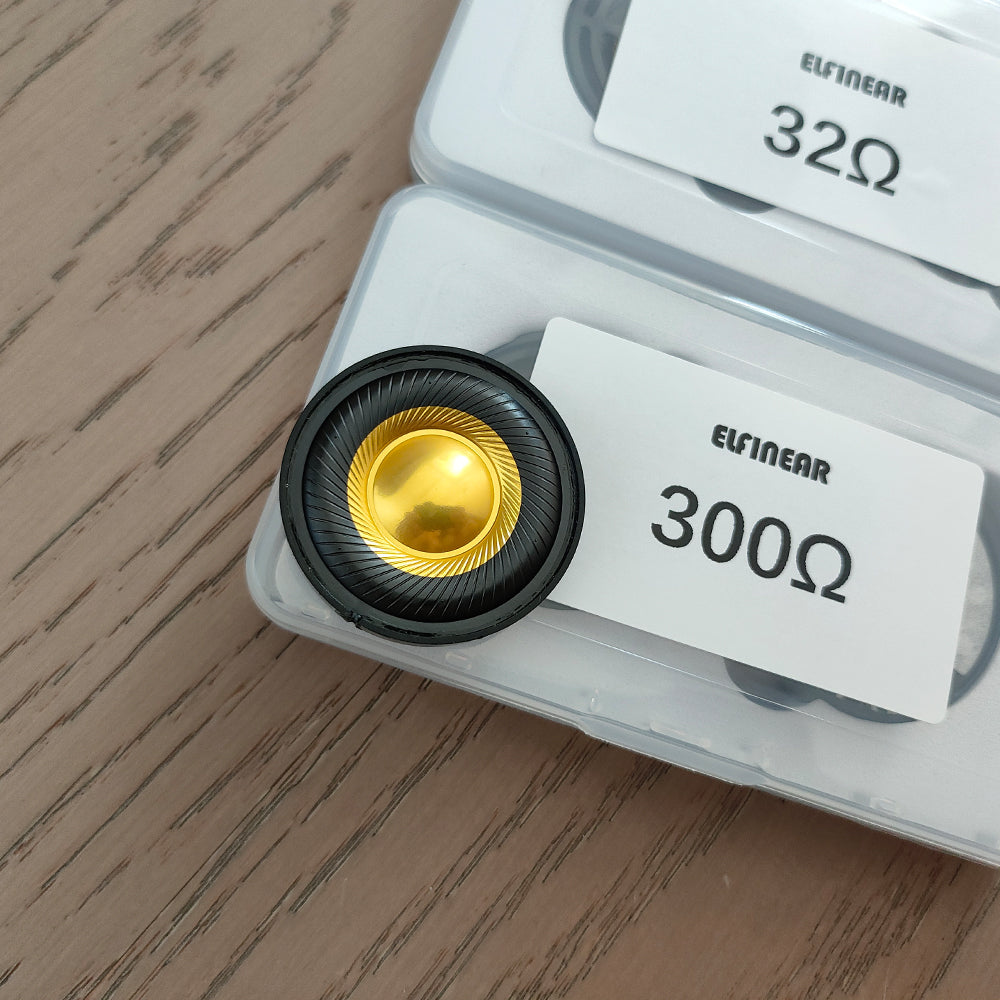 ELFINEAR CarbonGild 40 - 40mm Carbon Fiber Gilded Dome Headphone Driver, 32Ω/300Ω Options