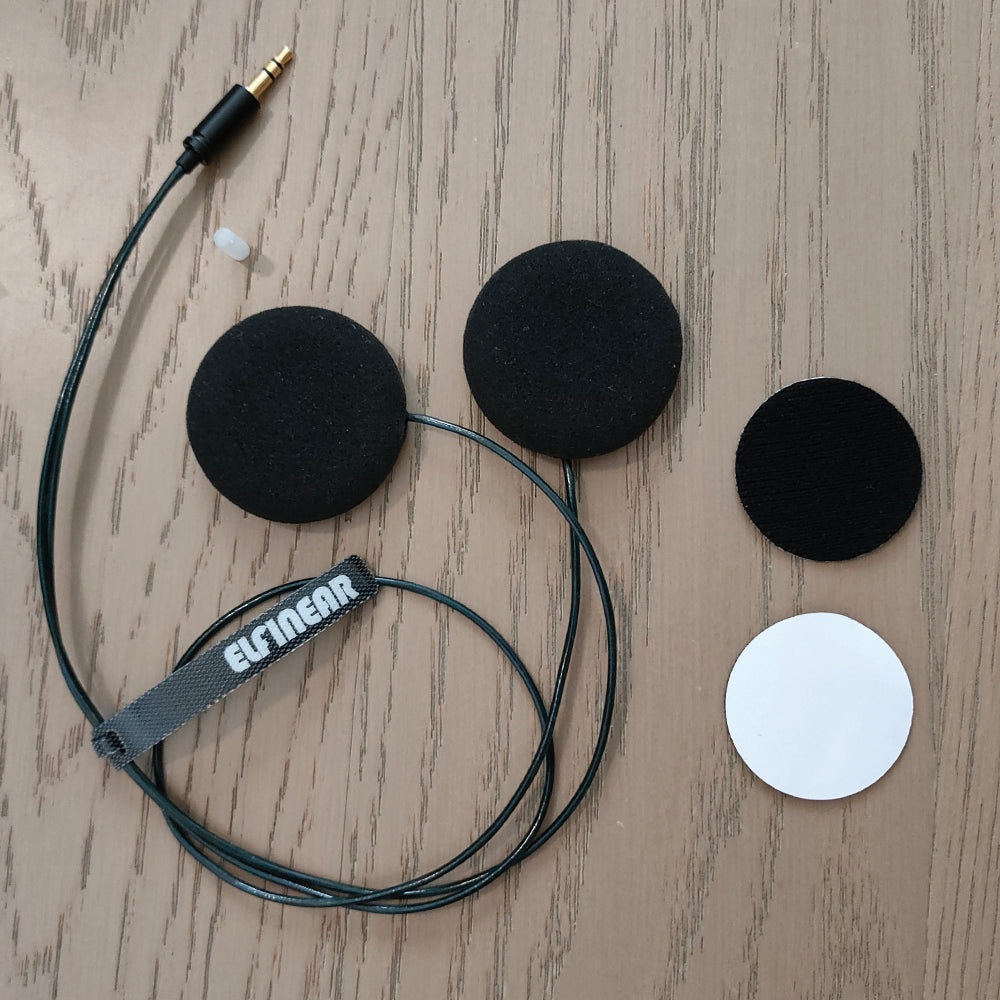 ELFINEAR ACOUSTIX ELITE 45MM Helmet Speaker - Ultimate Sound 3.5mm AUX OCC Shielded Cable for Cardo, Sena, Vimoto Communicators