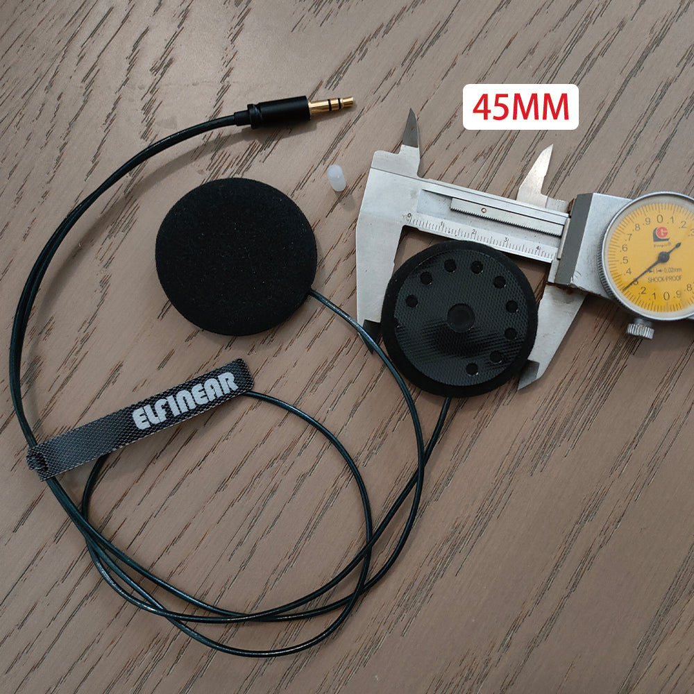 ELFINEAR ACOUSTIX ELITE 45MM Helmet Speaker - Ultimate Sound 3.5mm AUX OCC Shielded Cable for Cardo, Sena, Vimoto Communicators