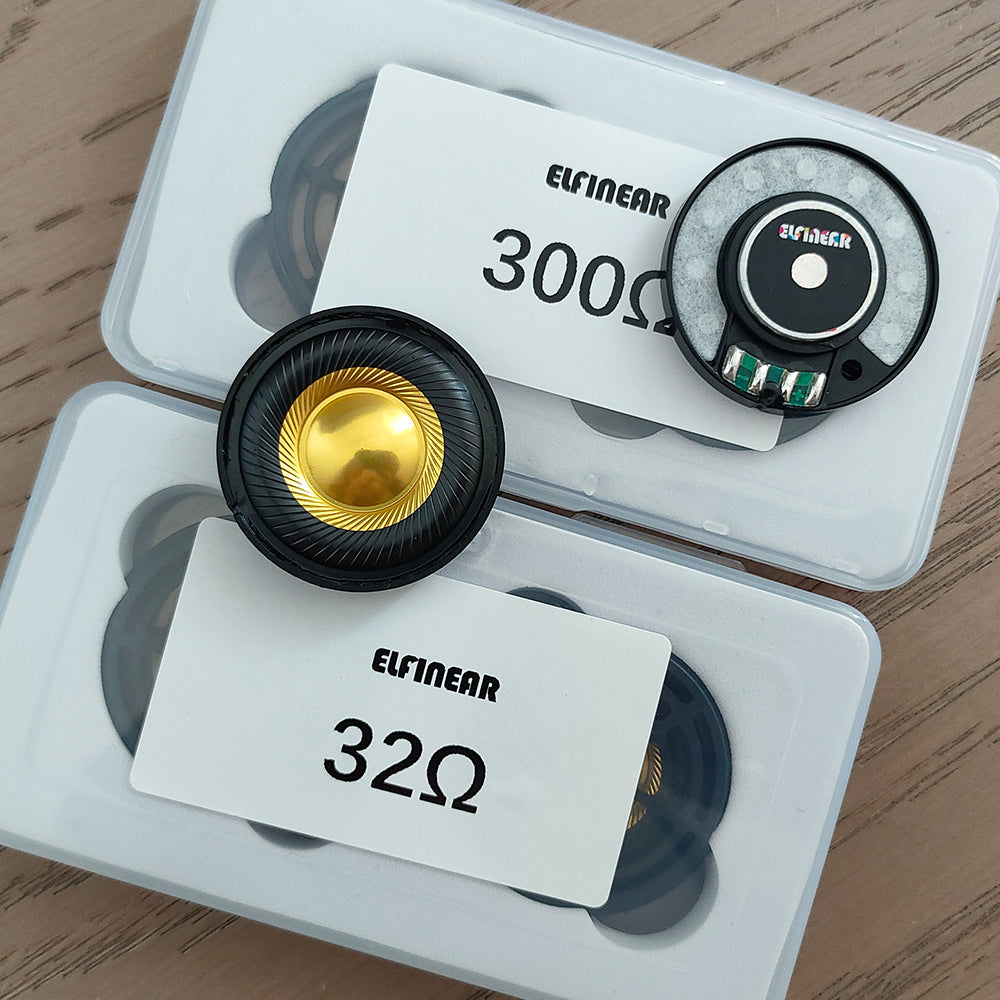 ELFINEAR CarbonGild 40 - 40mm Carbon Fiber Gilded Dome Headphone Driver, 32Ω/300Ω Options