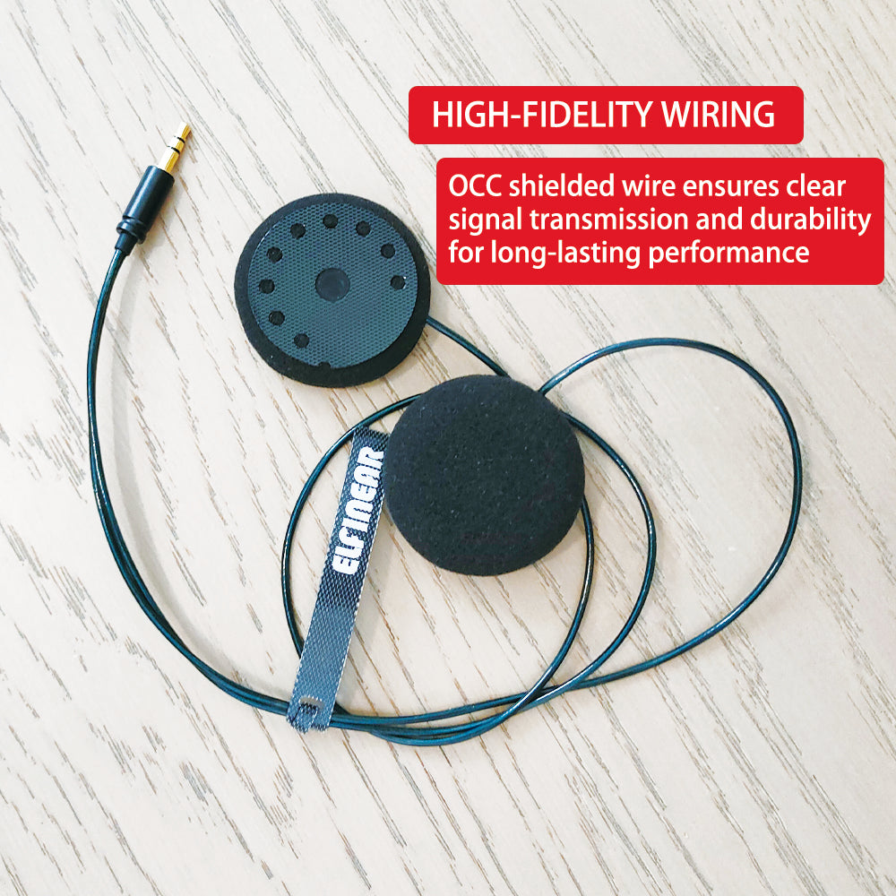 ELFINEAR ACOUSTIX ELITE 45MM Helmet Speaker - Ultimate Sound 3.5mm AUX OCC Shielded Cable for Cardo, Sena, Vimoto Communicators