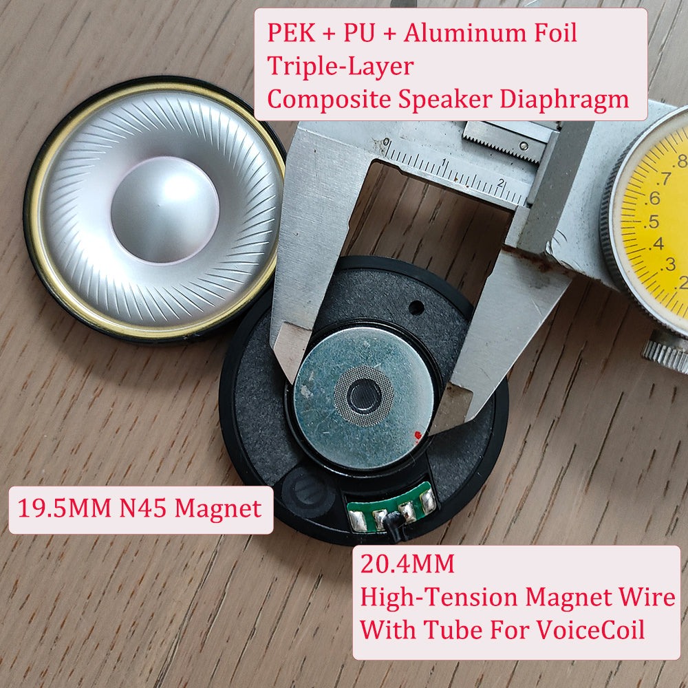 ELFINEAR AeroVibe 50 Pro 50mm Full-Range Headphone Driver, N45 Magnet, 4 Impedance Options (32Ω/64Ω/80Ω/300Ω)