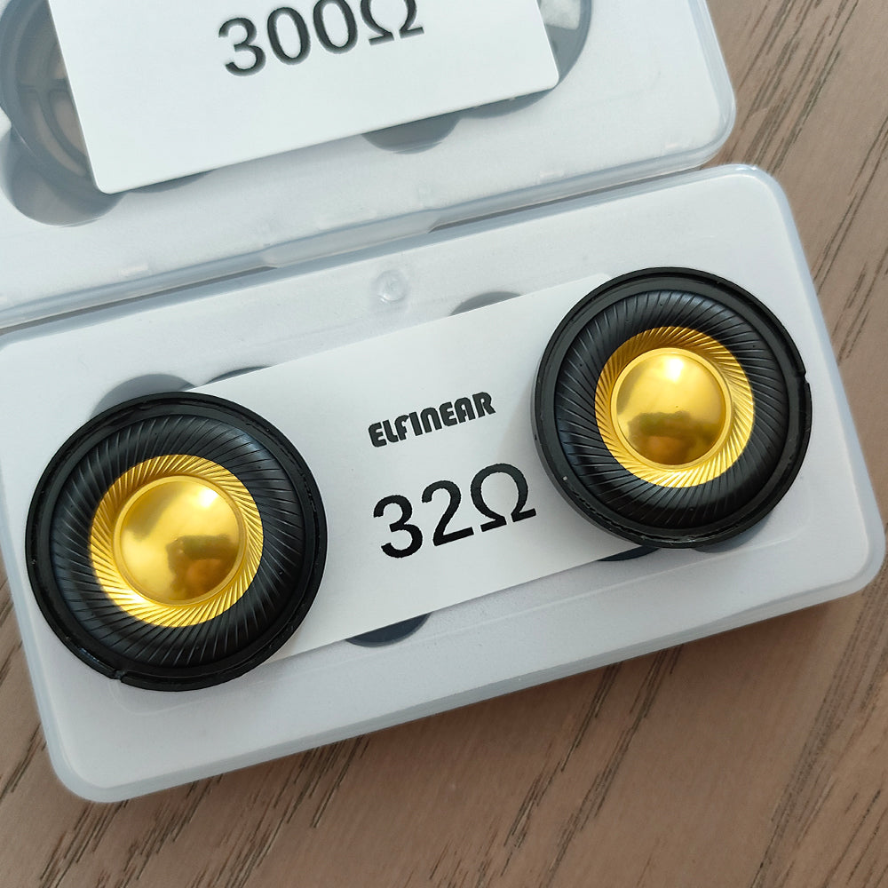 ELFINEAR CarbonGild 40 - 40mm Carbon Fiber Gilded Dome Headphone Driver, 32Ω/300Ω Options