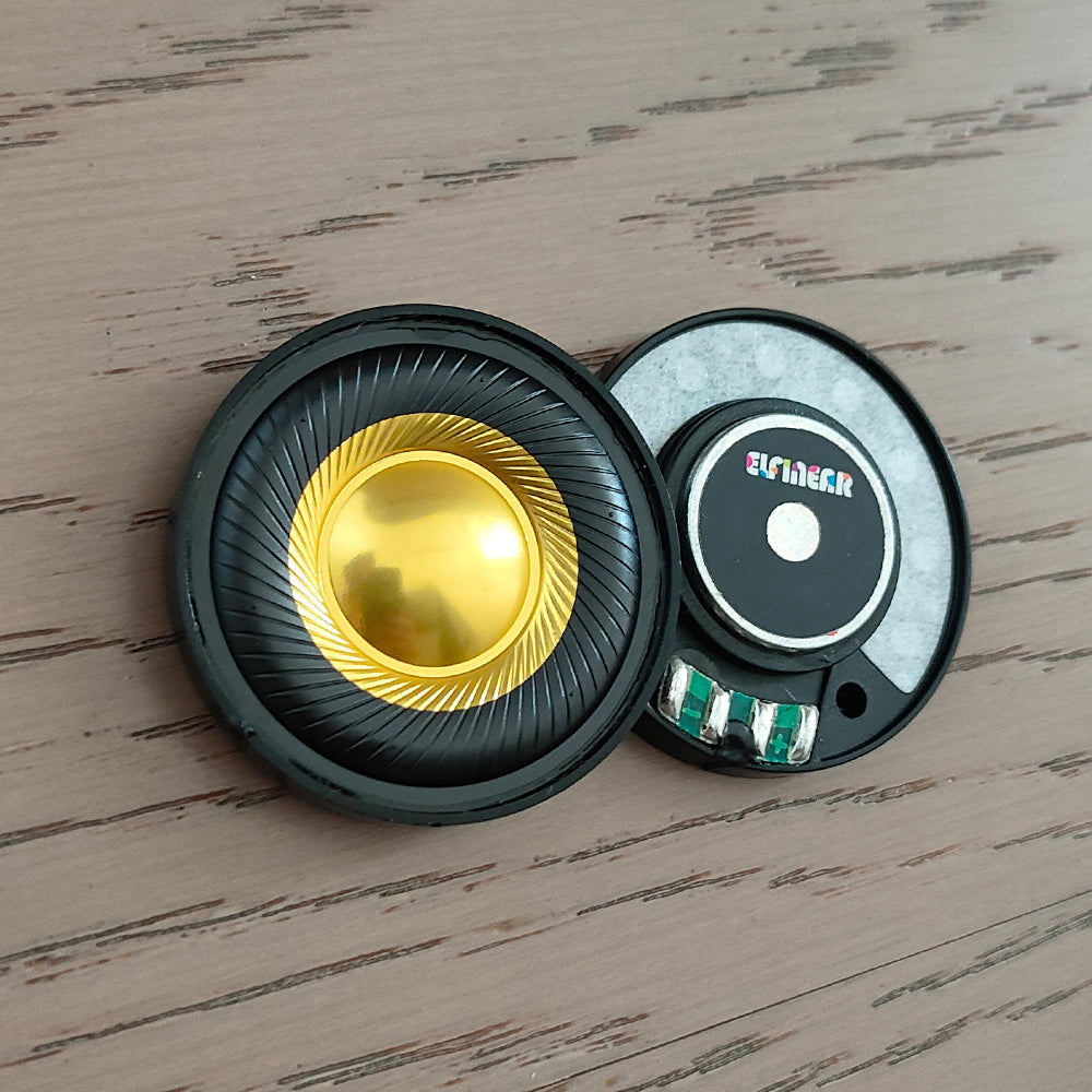 ELFINEAR CarbonGild 40 - 40mm Carbon Fiber Gilded Dome Headphone Driver, 32Ω/300Ω Options