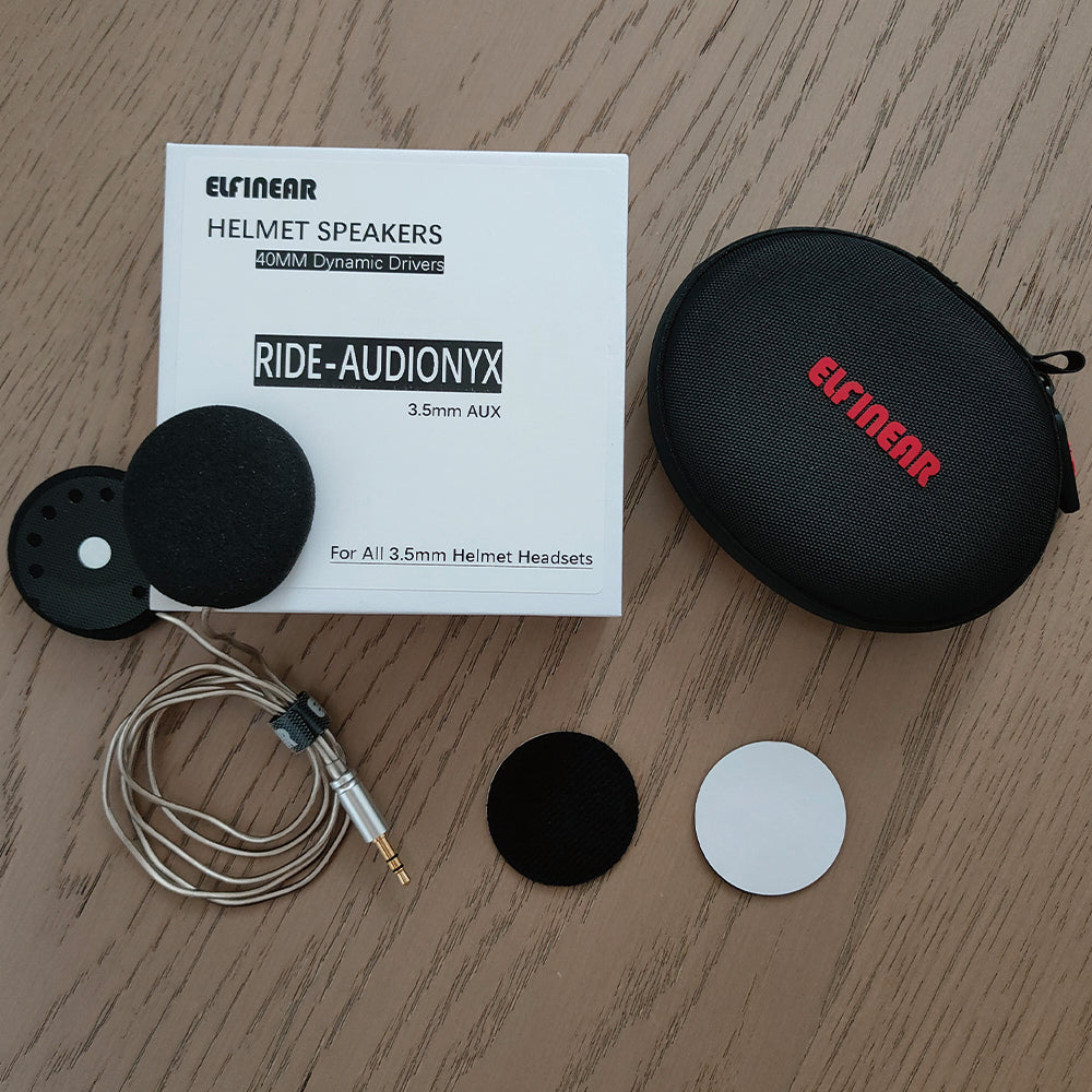 ELFINEAR RIDE-AUDIONYX Helmet Speaker - Premium Sound for Enthusiasts 3.5mm AUX for Cardo, Sena, Vimoto & 3.5mm Headsets