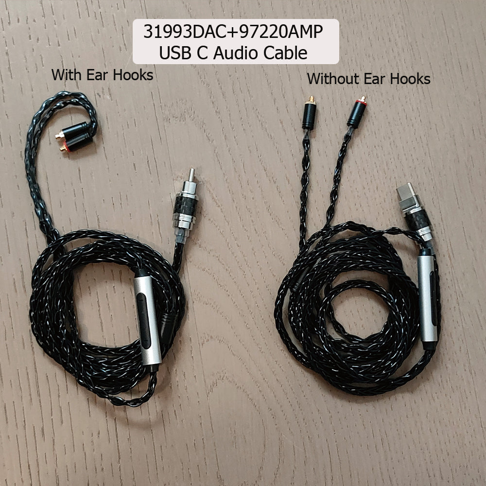ELFINEAR USB TYPE C to MMCX Headphone Cables With DAC AMP Chipset For High Quality Musics Audiophiles Musicans