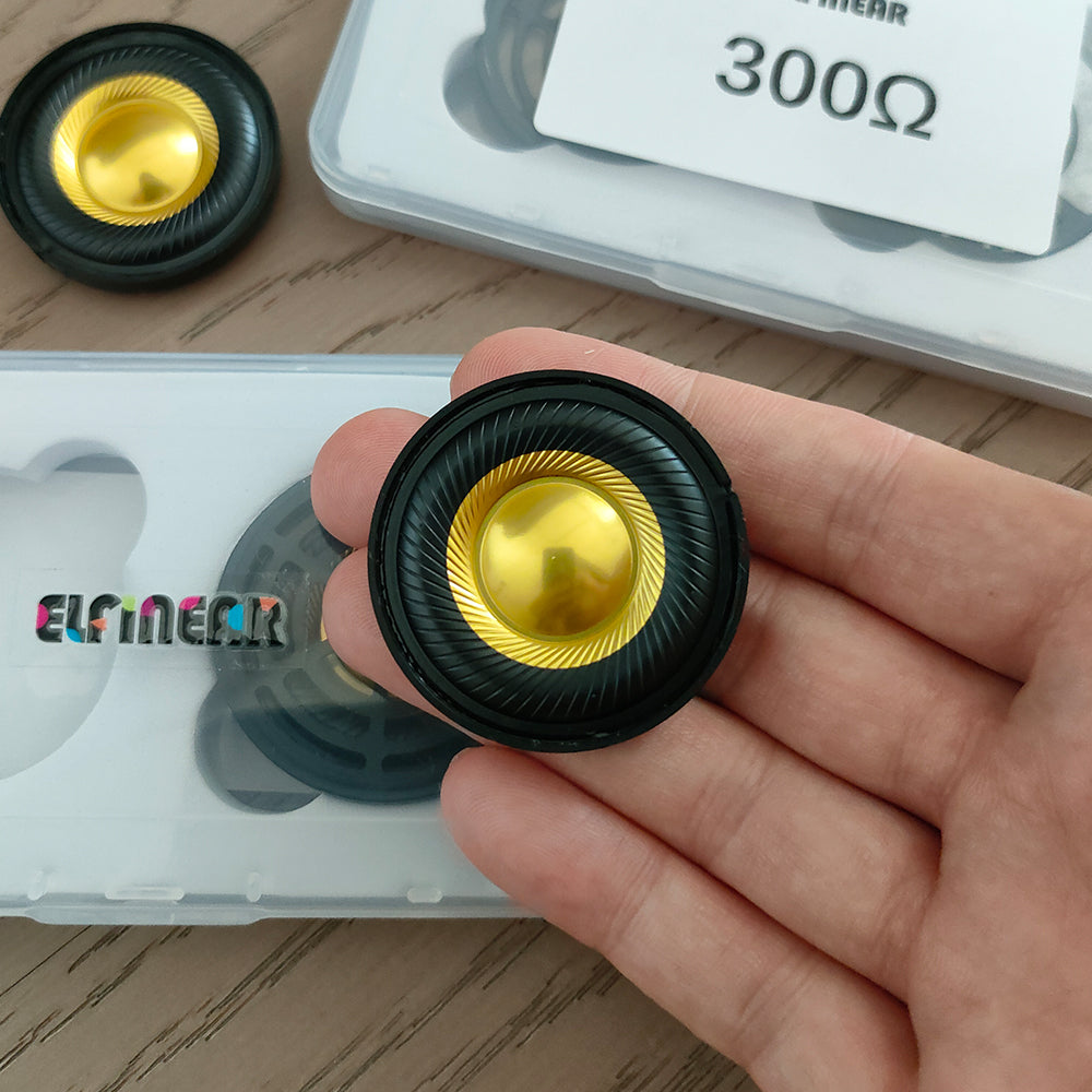 ELFINEAR CarbonGild 40 - 40mm Carbon Fiber Gilded Dome Headphone Driver, 32Ω/300Ω Options