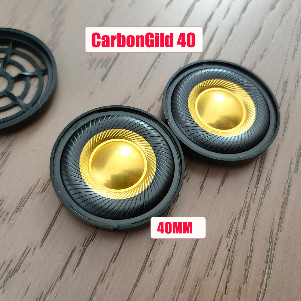 ELFINEAR CarbonGild 40 - 40mm Carbon Fiber Gilded Dome Headphone Driver, 32Ω/300Ω Options