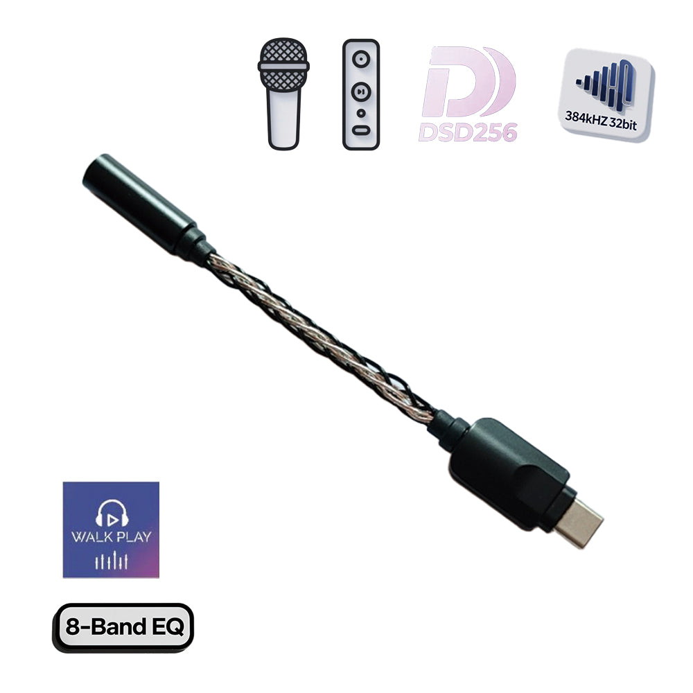 Módulo de audio digital HiFi USB-C con amplificador y dongle para auriculares, DAC y amplificador de sonido con chips CB5100 y CS43131, DSD256 de 384 kHz/32 bits