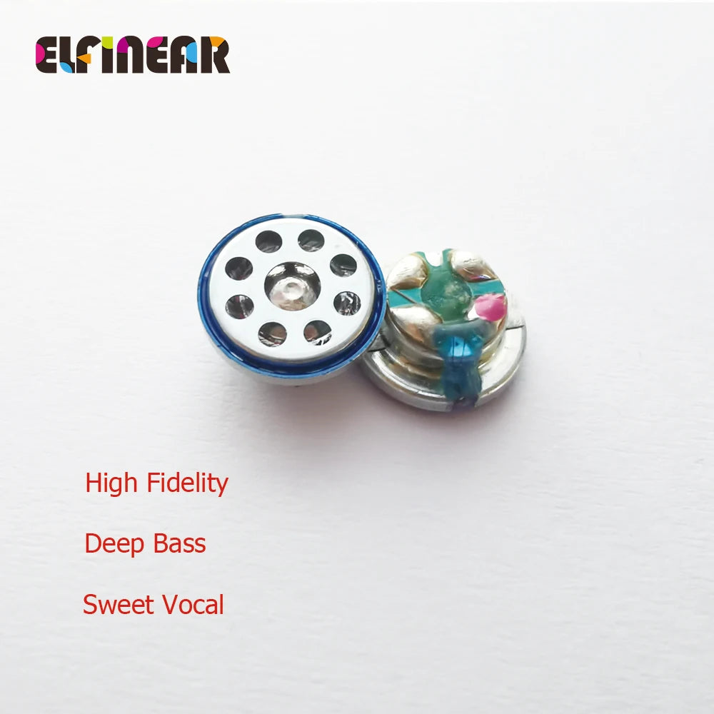 ELFINEAR Hi Fidelity 10MM In-Ear Titinium Dome with PET Edge Diaphrgm Earphone Speaker Units