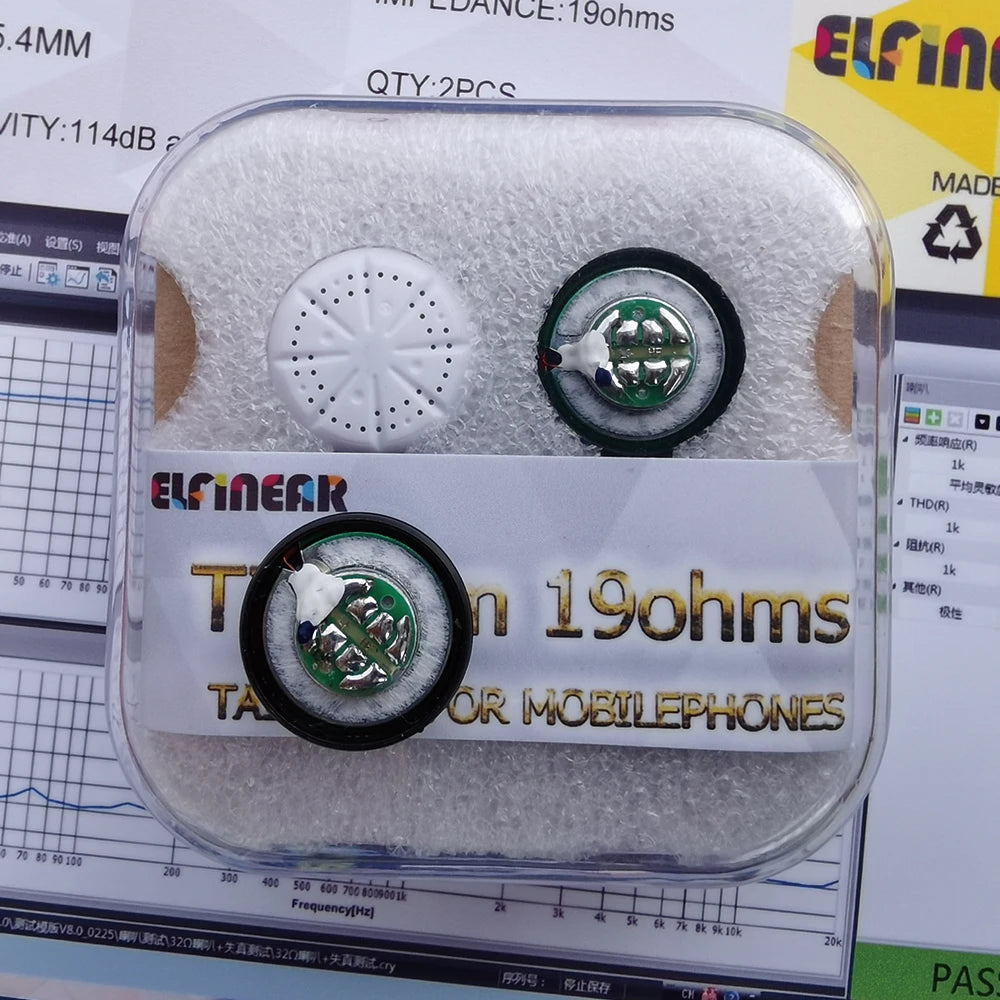 ELFINEAR 15.4mm Titinium Dome 18ohm Earphone Speaker Driver Units For Mobilephones