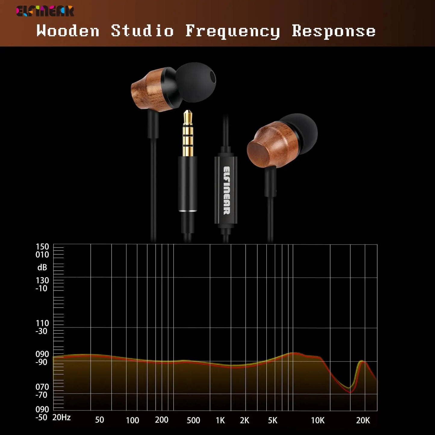 ELFINEAR Wood Earphone Headphones In-Ear Monitors IEM