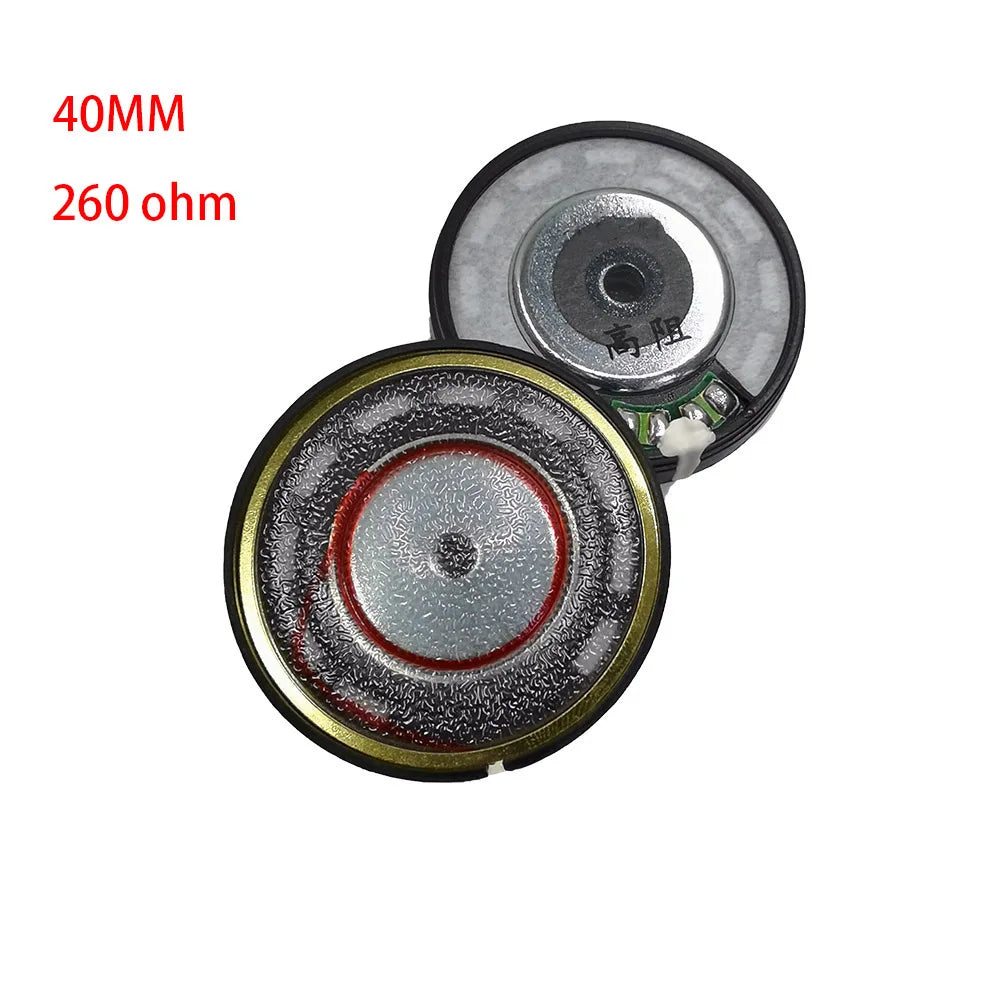 1 Pair 40mm Headphone Driver Unit DIY Audiophile 32ohm 260ohm Patternless Diaphragm Headset Loudspeakers Replacement Hifi