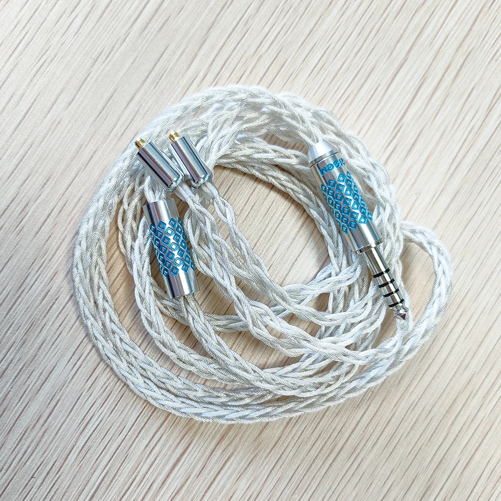 ELFINEAR MMCX Detachable Earphone Replacement Cable - Hi-Fi 8-Core Braided Cable - Durable Rhodium-Plated Earphone Plug