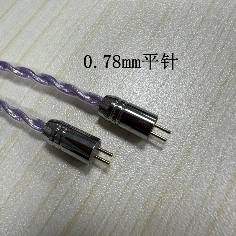Cable de actualización para auriculares enchufable recto de 8 hilos de color marrón plateado, compatible con MMCX/TFZ/QDC/2 pines