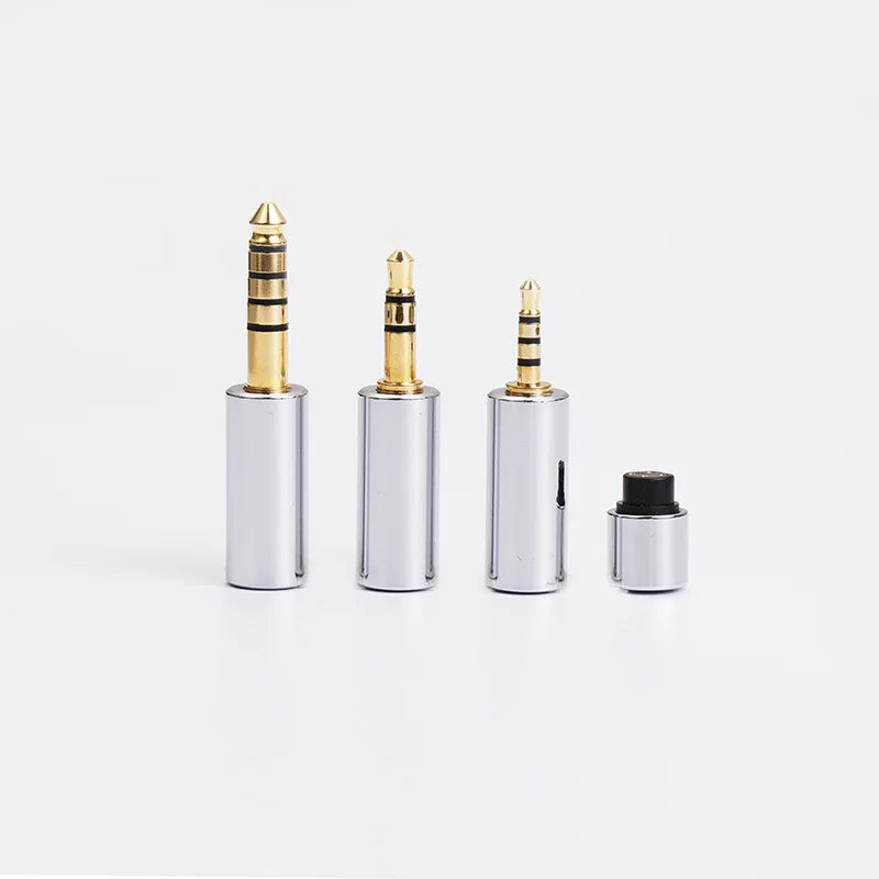 Replaceable Plug-in Kit for Headphone Cable Accessories: 4.4 Balanced, 2.5 Balanced, and 3.5 Stereo Single-Ended
