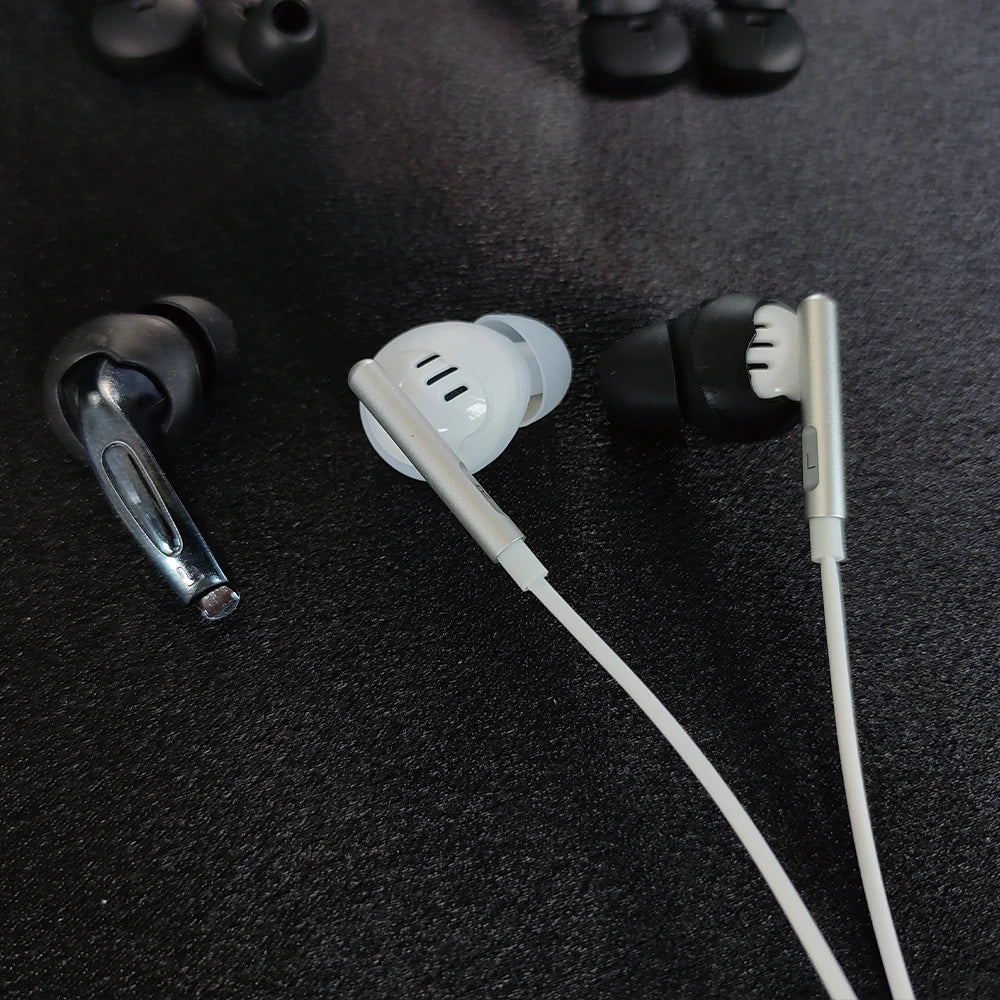 Silicone earbud tips specifically designed for flat-head earphones Apple Earbuds