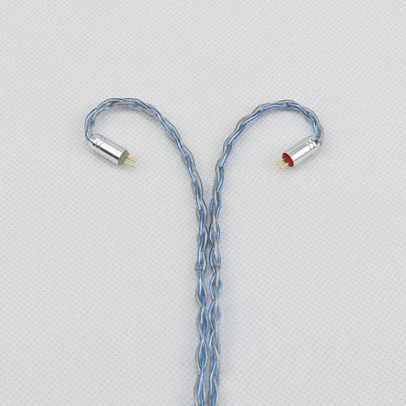 Cable de actualización para auriculares Starshine de ocho núcleos con revestimiento plateado y lámina plateada MMCX/0,78 mm, 2 pines/QDC/TFZ
