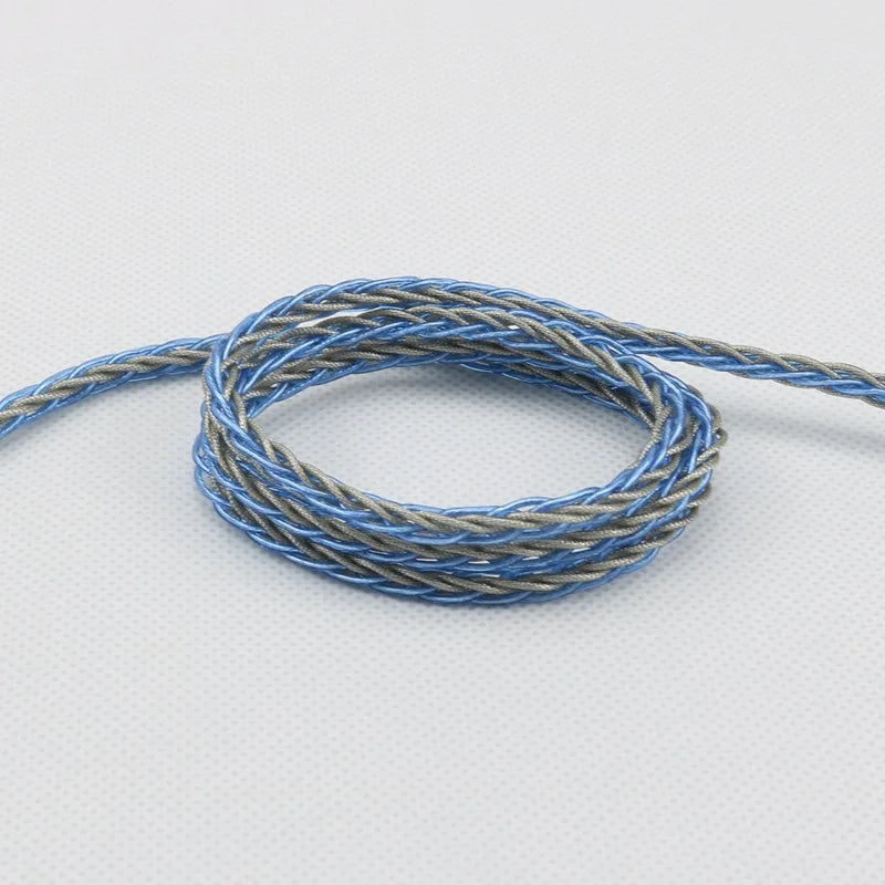 Cable de actualización para auriculares Starshine de ocho núcleos con revestimiento plateado y lámina plateada MMCX/0,78 mm, 2 pines/QDC/TFZ