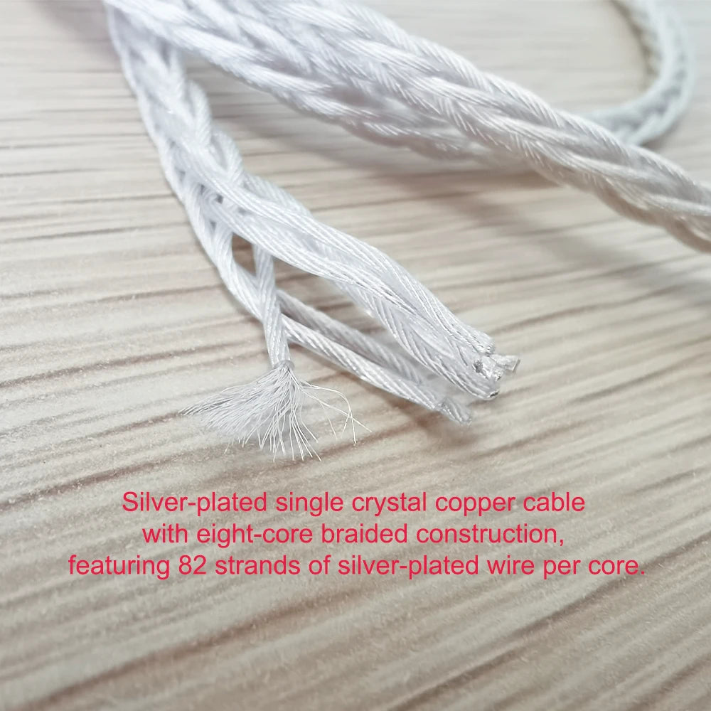 ELFINEAR MMCX Detachable Earphone Replacement Cable - Hi-Fi 8-Core Braided Cable - Durable Rhodium-Plated Earphone Plug
