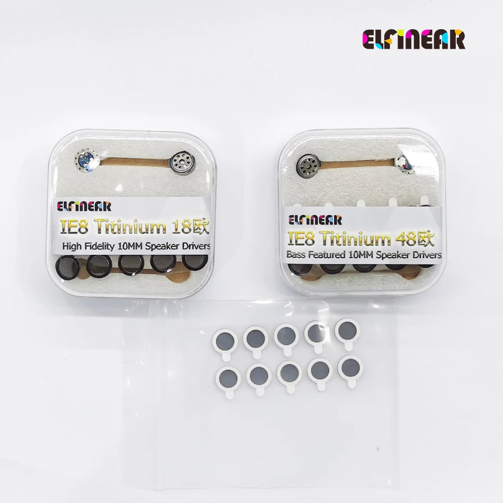 ELFINEAR 1Pair(2Pcs) Titanium 18ohms 10MM In-ear HIFI Speaker Compatible With IE6.7.8.80 shells-Vocal Version