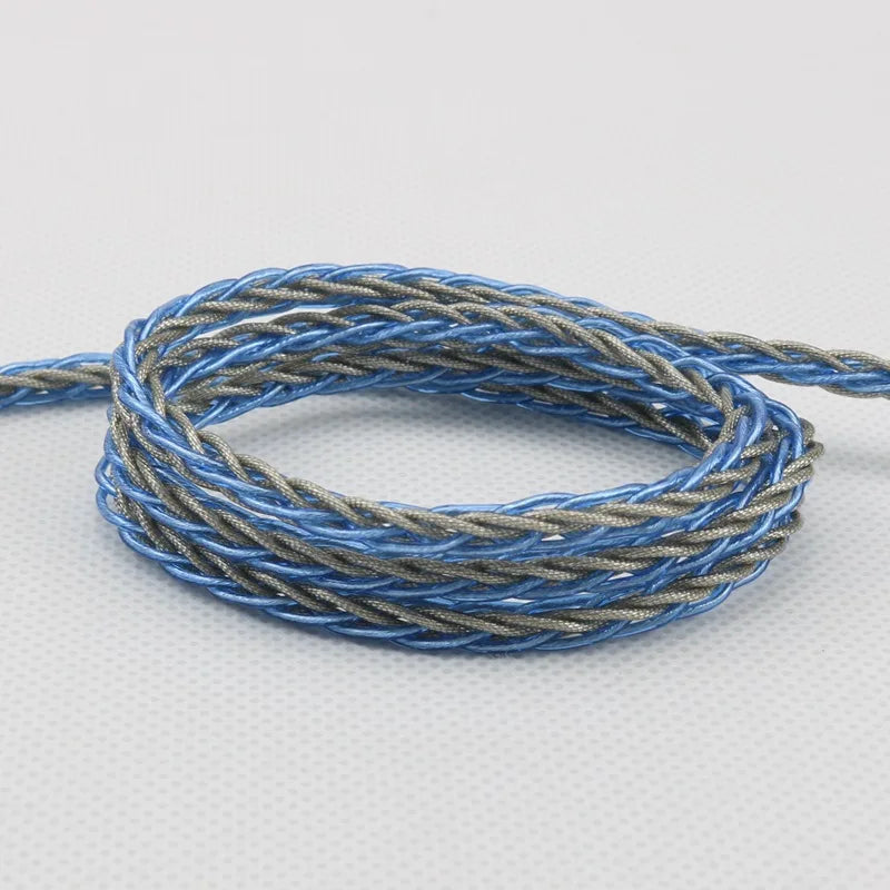 Cable de actualización para auriculares Starshine de ocho núcleos con revestimiento plateado y lámina plateada MMCX/0,78 mm, 2 pines/QDC/TFZ