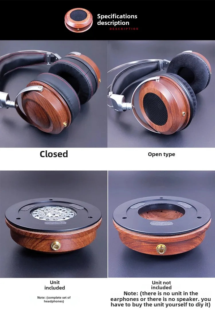 DIY Walnut Headphone Shell Kit for Headphones. Accessories for Over-Ear Headphones