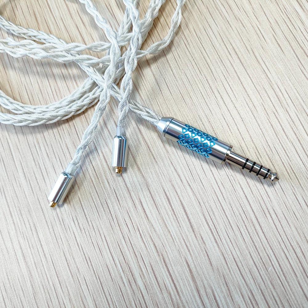 ELFINEAR MMCX Detachable Earphone Replacement Cable - Hi-Fi 8-Core Braided Cable - Durable Rhodium-Plated Earphone Plug