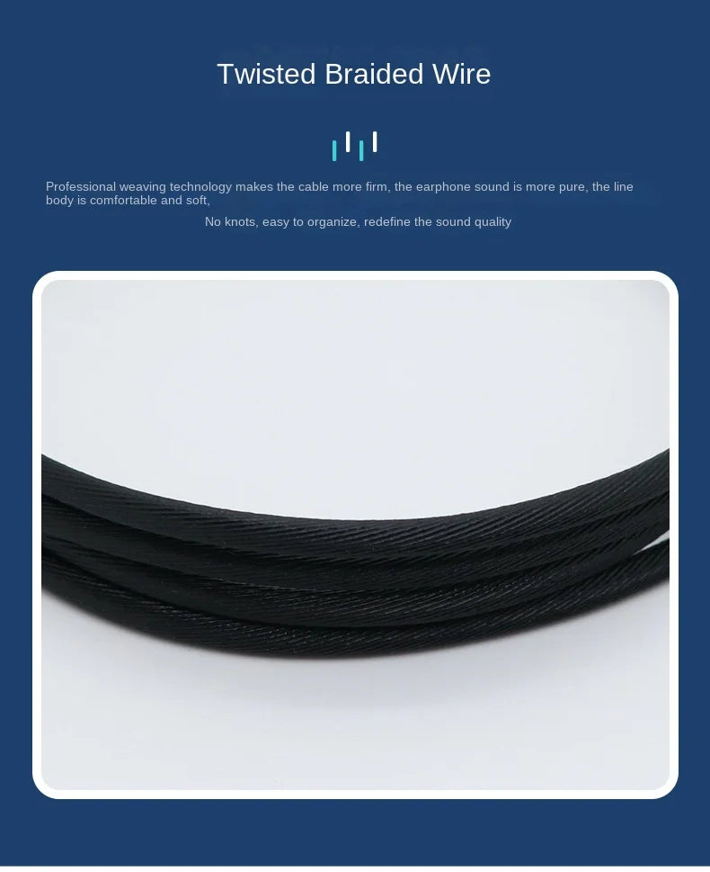Lightweight and Easy-to-plug Two-core Silver-plated Single Crystal Copper Audio Cable for TFZ, MMCX, and 0.78 Connectors