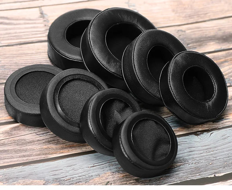 Round Stereo Headphone Covers Made of Lamb skin Genuine Leather Ear Pads and Ear Covers