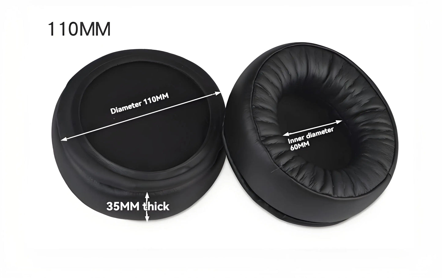 Protein Leather Extra-thick Earphone Covers, 70 - 110mm Sizes, Soft & Comfortable for Personalized Sound Experience