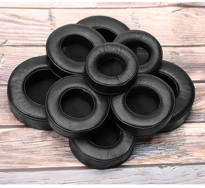 Round Stereo Headphone Covers Made of Lamb skin Genuine Leather Ear Pads and Ear Covers