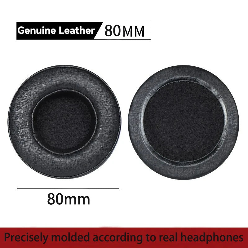 Round Stereo Headphone Covers Made of Lamb skin Genuine Leather Ear Pads and Ear Covers