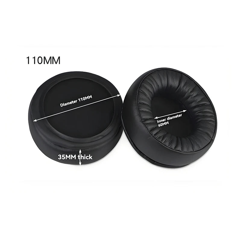 Protein Leather Extra-thick Earphone Covers, 70 - 110mm Sizes, Soft & Comfortable for Personalized Sound Experience