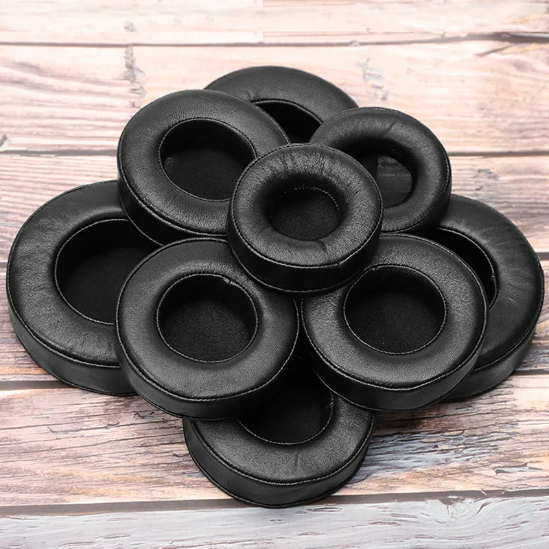Round Stereo Headphone Covers Made of Lamb skin Genuine Leather Ear Pads and Ear Covers