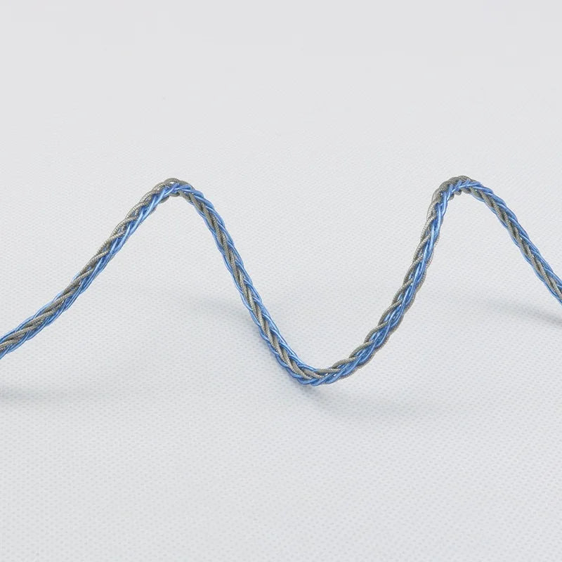 Cable de actualización para auriculares Starshine de ocho núcleos con revestimiento plateado y lámina plateada MMCX/0,78 mm, 2 pines/QDC/TFZ