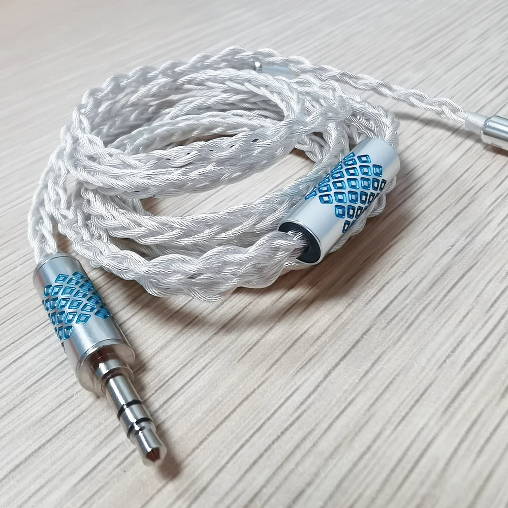 ELFINEAR MMCX Detachable Earphone Replacement Cable - Hi-Fi 8-Core Braided Cable - Durable Rhodium-Plated Earphone Plug