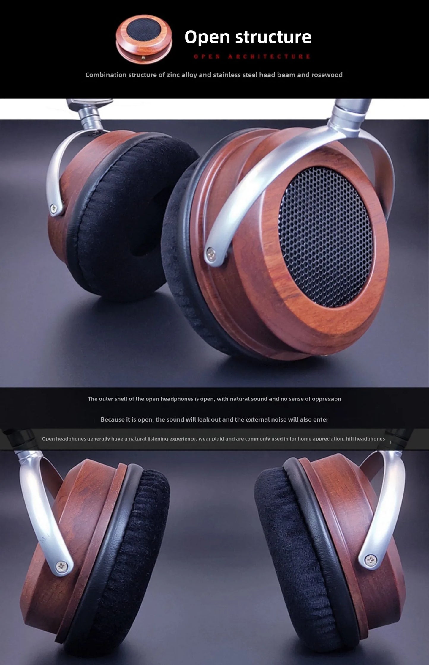 DIY Walnut Headphone Shell Kit for Headphones. Accessories for Over-Ear Headphones