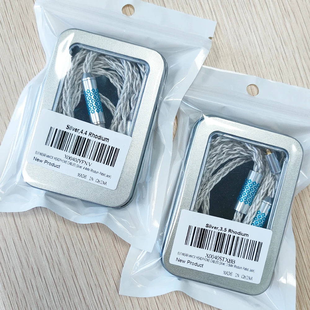 ELFINEAR MMCX Detachable Earphone Replacement Cable - Hi-Fi 8-Core Braided Cable - Durable Rhodium-Plated Earphone Plug