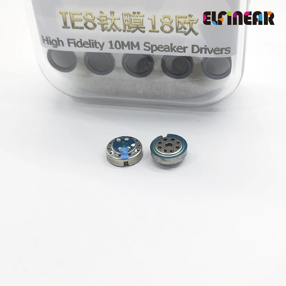 ELFINEAR 1Pair(2Pcs) Titanium 18ohms 10MM In-ear HIFI Speaker Compatible With IE6.7.8.80 shells-Vocal Version