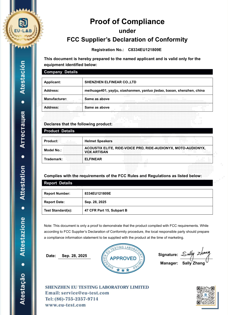 ELFINEAR ACOUSTIX ELITE 45MM Helmet Speaker - Ultimate Sound 3.5mm AUX OCC Shielded Cable for Cardo, Sena, Vimoto Communicators