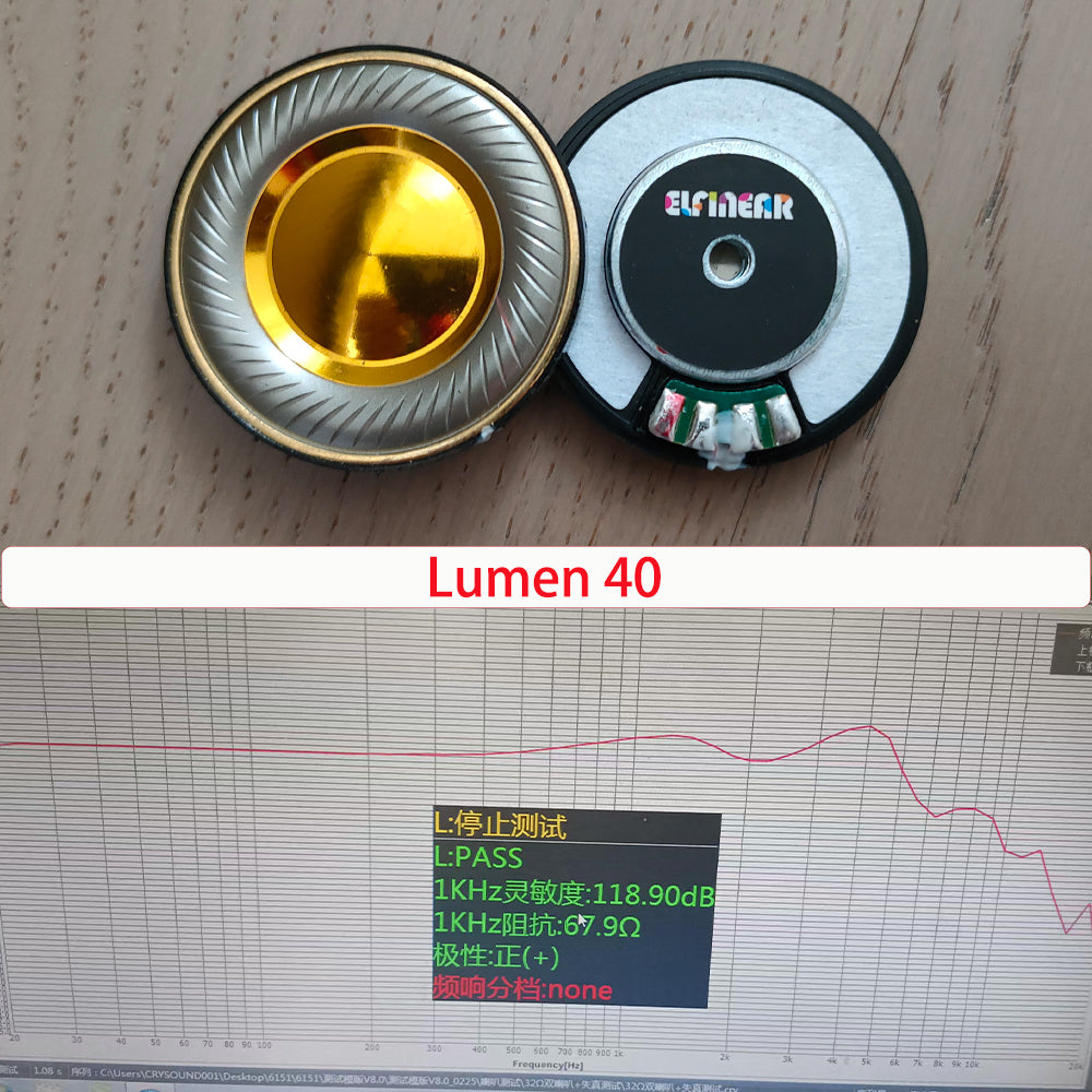 ELFINEAR Lumen 40 40mm Gold-Plated Dome Driver 1Pair N52 Magnet + 20.4mm CCA Voice Coil | Balanced Sound & Wide Soundstage