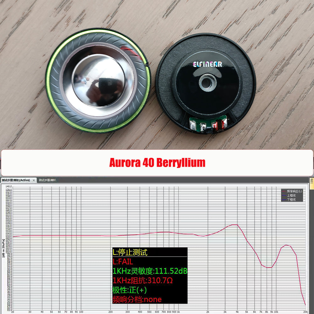 ELFINEAR Aurora 40 Beryllium - 40mm Flagship Headphone Driver with Beryllium-Plated Dome (80Ω/300Ω/700Ω)
