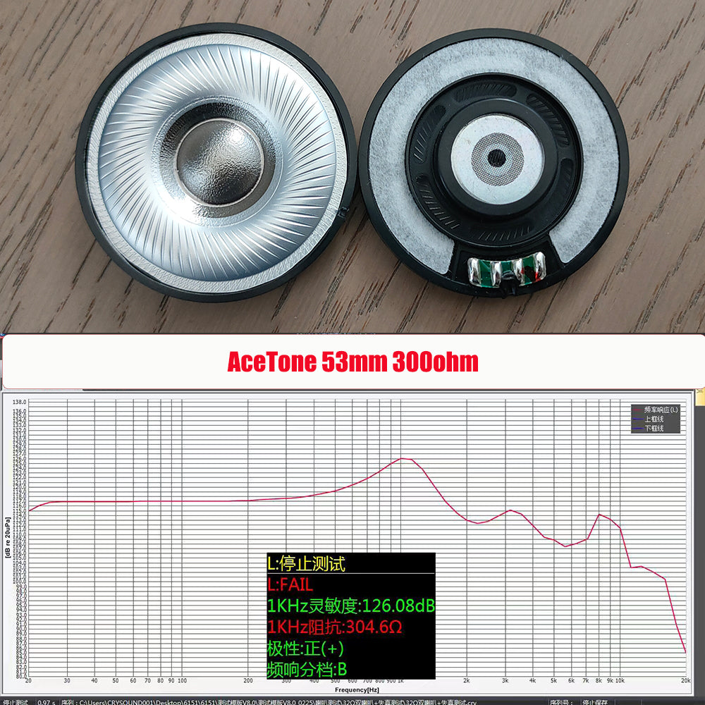 ELFINEAR 2026 New 300Ω Headphone Driver Speaker Unit 53mm Bass Enhanced N50 Neodymium HiFi