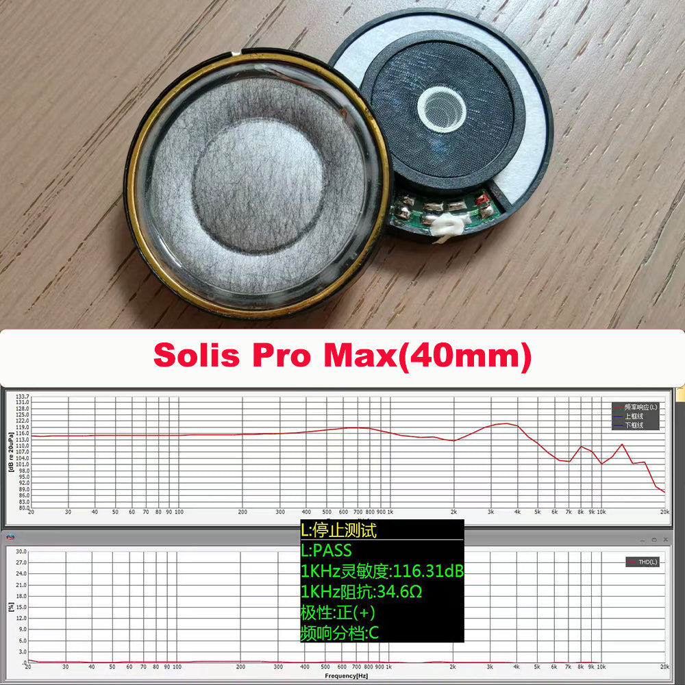 ELFINEAR Upgraded 40mm Solis40 Pro Max Hifi Headphone Driver Unit Wool Paper Cone PU Edge 32Ohm For DIY Headphone Modification