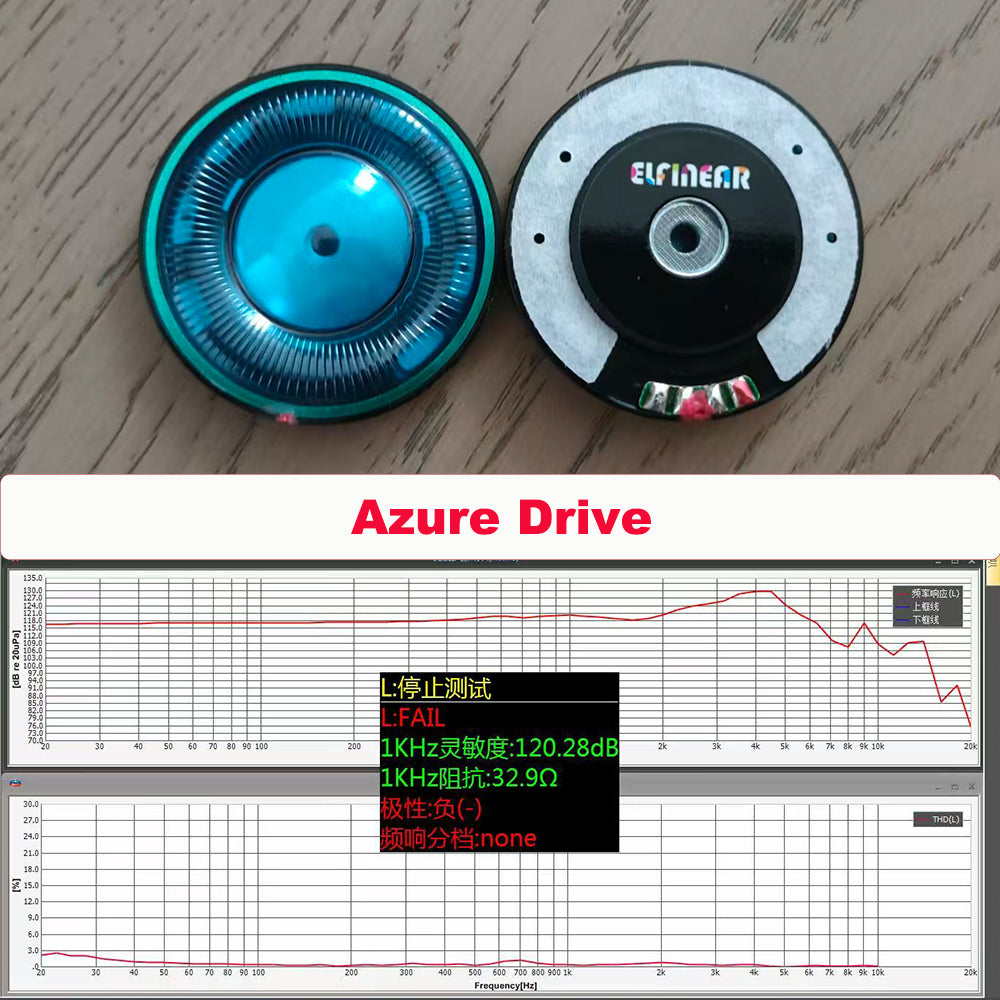 ELFINEAR Azure Drive 50mm High Value N52 Driver 32Ω 120dB for DIY Headphone Mod, Includes Free Stainless Steel Grilles