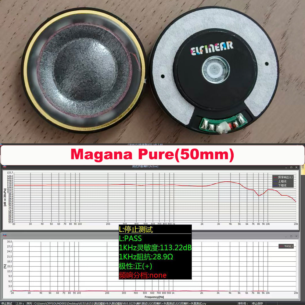 ELFINEAR Magana Pure 50mm Flagship Headphone Drivers 1Pair Carbon Fiber Paper Composite Diaphragm DIY Upgrade Speaker Unit