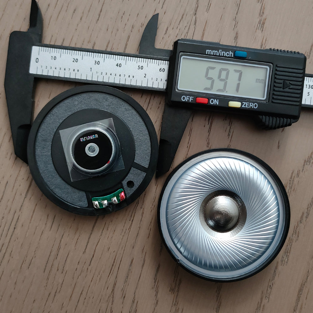 ELFINEAR 60mm Speaker Driver 1 Pair (2PCS) - AceTone60 HiFi Titanium Dome Speaker for Headphone Replacement Professional Audio Sound System