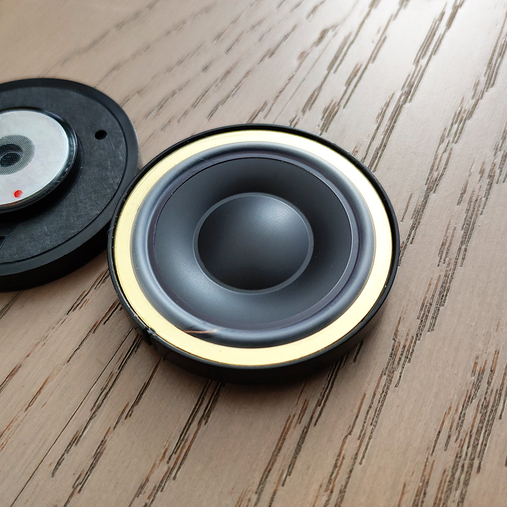 ELFINEAR CarbonCore 50mm Hi-Fi Headphone Speaker Driver: Pen Composite Carbon Diaphragm + PU Surround, Dual 64Ω/300Ω
